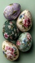 Pastel Easter Eggs Floral Pattern Background Royalty Free Stock Photo
