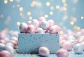 Pastel Easter Eggs in a Gift Box: A Delicate Springtime Scene Royalty Free Stock Photo