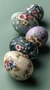 Pastel Easter Eggs in Light Green Background Royalty Free Stock Photo