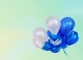 Pastel effected on balloons floating with copy space