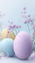 Pastel Eggs Decorate Spring\'s Arrival with Delicate Flowers Royalty Free Stock Photo