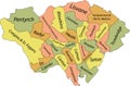Pastel electoral wards map of Cardiff, United Kingdom