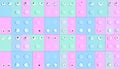 Pastel eyes on colorful squares Royalty Free Stock Photo