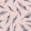 Pastel feathers seamless background 1