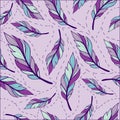 Pastel feathers seamless background 6