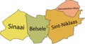 Pastel tagged municipalities map of SINT-NIKLAAS, BELGIUM