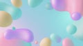 Pastel floating shapes on gradient background. Neural network AI generated Royalty Free Stock Photo