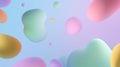 Pastel floating shapes on gradient background. Neural network AI generated Royalty Free Stock Photo