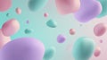 Pastel floating shapes on gradient background. Neural network AI generated Royalty Free Stock Photo