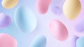 Pastel floating shapes on gradient background. Neural network AI generated Royalty Free Stock Photo