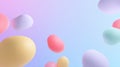 Pastel floating shapes on gradient background. Neural network AI generated Royalty Free Stock Photo
