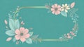 Pastel Floral Frame Celebration Template. Royalty Free Stock Photo