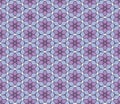 Pastel floral seamless lace pattern. Geometric soft purple blue mosaic background. Oriental ornament. Vector design template for