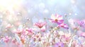 pastel flowers, radiating an ethereal glow and symbolizing renewal and hope against a transparent background.