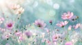 pastel flowers, radiating an ethereal glow and symbolizing renewal and hope against a transparent background.