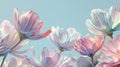 pastel flowers, radiating an ethereal glow and symbolizing renewal and hope against a transparent background.