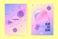 Pastel Fluid Poster. Colorful Hologram Gradient.