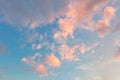 Pastel Gentle colors of  Sunset  Sunrise Sundown Sky with colorful clouds Royalty Free Stock Photo