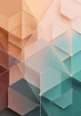 Pastel Geometric Hexagon Wall Art With Intersecting Lines and Soft Gradient Colors Royalty Free Stock Photo