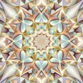Pastel Geometric Kaleidoscope Pattern for Invitations and Scrapbooking. Royalty Free Stock Photo
