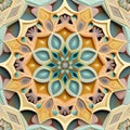 Pastel Geometric Kaleidoscope Pattern for Invitations and Scrapbooking. Royalty Free Stock Photo