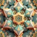 Pastel Geometric Kaleidoscope Pattern for Invitations and Scrapbooking. Royalty Free Stock Photo