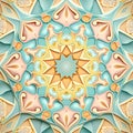 Pastel Geometric Kaleidoscope Pattern for Invitations and Scrapbooking. Royalty Free Stock Photo
