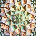 Pastel Geometric Kaleidoscope Pattern for Invitations and Scrapbooking. Royalty Free Stock Photo
