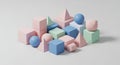 Pastel Geometric Shapes Composition Royalty Free Stock Photo