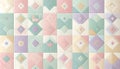 Pastel Geometric Tile Pattern with Soft Colors and Decorative Elements Background Design Royalty Free Stock Photo