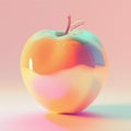 Pastel Glossy Apple in Soft Gradient Light Royalty Free Stock Photo