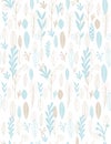 Lovely Delicate Hand Drawn Floral Vector Pattern. White Background. Royalty Free Stock Photo