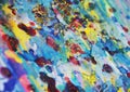 Pastel golden red silver blue waxy muddy blurred vivid watercolor paint, colorful hues Royalty Free Stock Photo