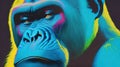 Pastel Gorilla Pop Painting