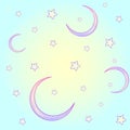 Pastel goth moon and stars seamless pattern