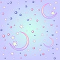 Pastel goth moon and stars seamless pattern Royalty Free Stock Photo