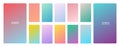 Pastel gradient smooth and vibrant soft color background set Royalty Free Stock Photo