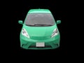 Pastel green modern compact car - front top view Royalty Free Stock Photo