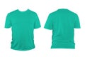 Pastel green t-shirt with round neck, collarless and sleeves