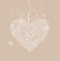 Pastel greeting card with lacy heart