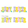 Pastel happy easter typography