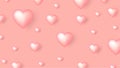 Pastel heart floating banner background