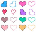 `Pastel heart icon set.Graphic design in the concept of love.cute love emblem.Vector love symbol for Valentine`s Day.`