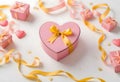 Pastel Heart Shaped Gift Boxes, Generative AI