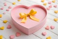 Pastel Heart Shaped Gift Boxes, Generative AI