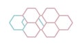 Pastel Hexagon Outlines: Soft Geometric Pattern, vector design Generative AI Royalty Free Stock Photo