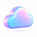 Pastel Holographic Cloud Icon 3D Rendering Royalty Free Stock Photo