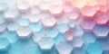 A pastel-hued mosaic of intricately patterned hexagonal shapes forms a soft, dreamy, and abstract background composition with Royalty Free Stock Photo