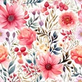Pastel hues in seamless floral art Royalty Free Stock Photo