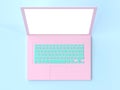 Pastel idea concept. Laptop pink color